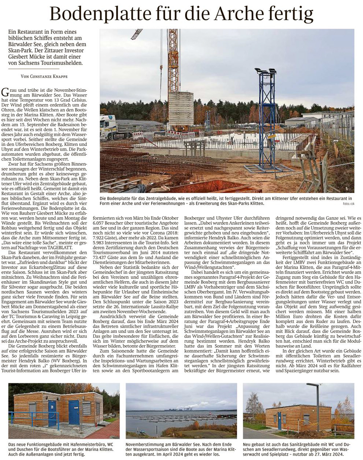 Sächsische Zeitung berichtet über Projekt am Bärwalder See