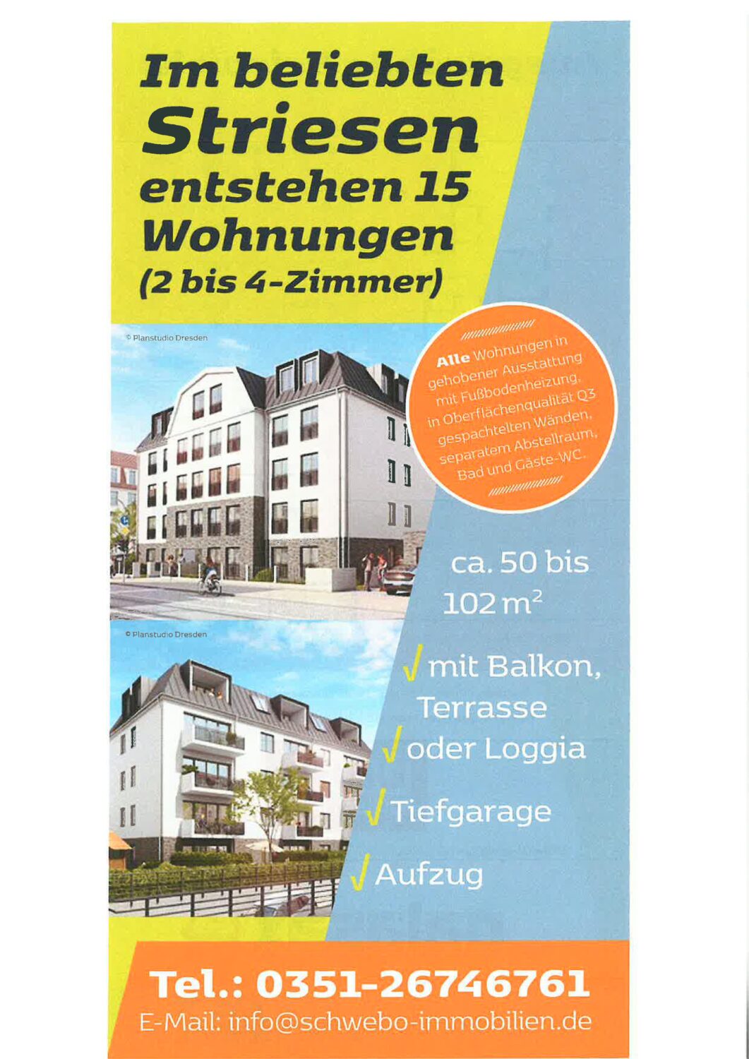 Verkaufsstart für Eigentumswohnungen in Dresdens bester Lage
